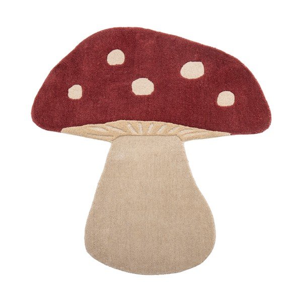Crveni vunen dječji tepih 85x90 cm Mushroom – Bloomingville Mini