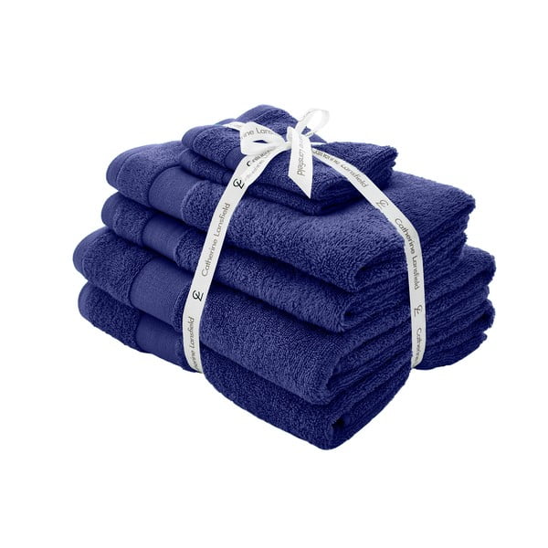 Tamno plavi pamučni set ručnika 6 kom od frotira Anti-Bacterial – Catherine Lansfield