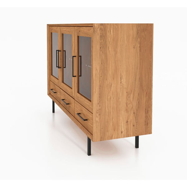 Vitrina od hrastovog drveta u prirodnoj boji 144x95 cm Abies - The Beds-image-3