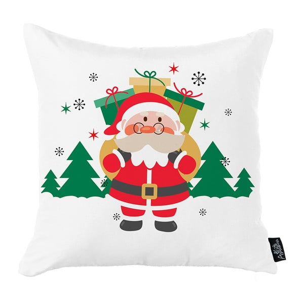 Bijela božićna jastučnica Mike &amp; Co. NEW YORK Medeni božićni darovi Djeda Mraza, 45 x 45 cm