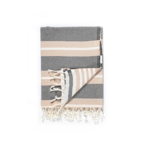 Bež-sivi pamučni ručnik Kate Louise Cotton Collection Line Beige Grey, 100 x 180 cm-image-2