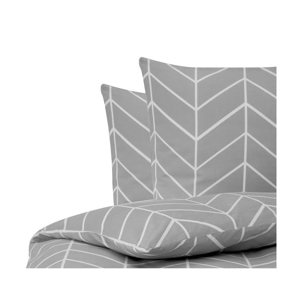 Siva flanelska posteljina za bračni krevet Westwing Collection Yule, 200 x 200 cm-image-2