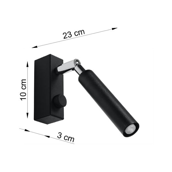 Crni reflektor 10x3 cm Tiden – Sollux-image-3
