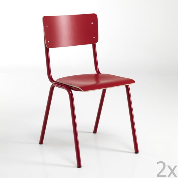 Set od 2 crvene Tomasucci školske stolice za blagovanje