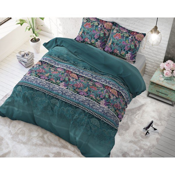 Zelena posteljina Sleeptime Paisley, 200 x 220 cm-image-2