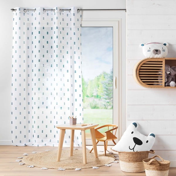 Bijela/plava prozirna zavjesa 140x240 cm Geokid – douceur d'intérieur-image-2