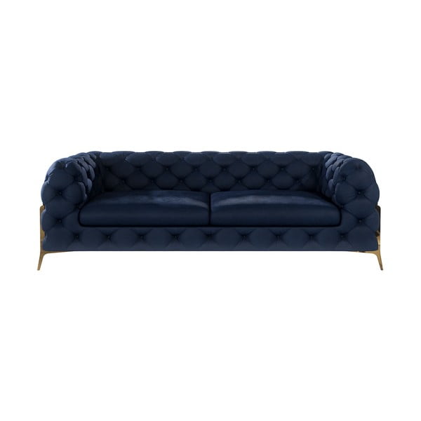 Tamno plava baršunasti sofa 225 cm Chelsea Bis – Ropez