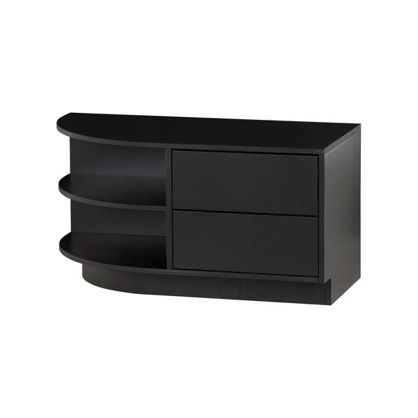 Crna modularna TV komoda od masivnog bora 78x40 cm Finca – WOOOD-image-3