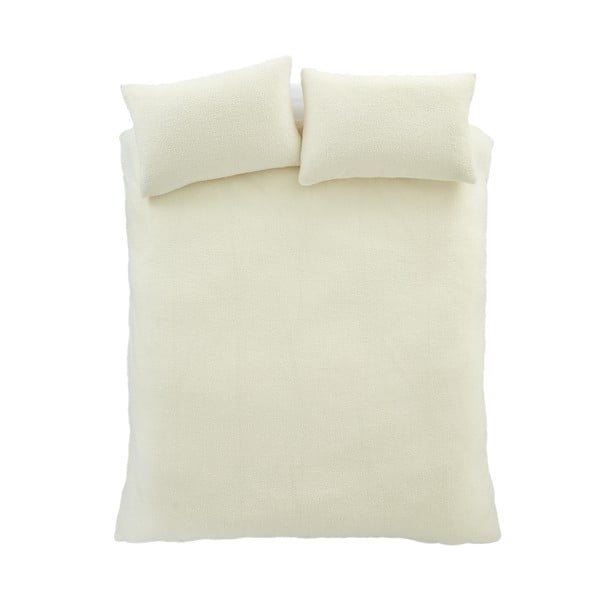 Krem posteljina za bračni krevet od boucle tkanine 200x200 cm Cosy Boucle – Catherine Lansfield-image-2