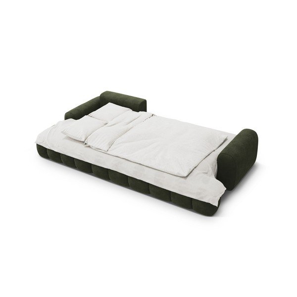 Zelena baršunasti sklopiva/s prostorom za odlaganje kutna garnitura (s lijevim kutom/s ležaljkom) Linz – Cosmopolitan Design-image-4