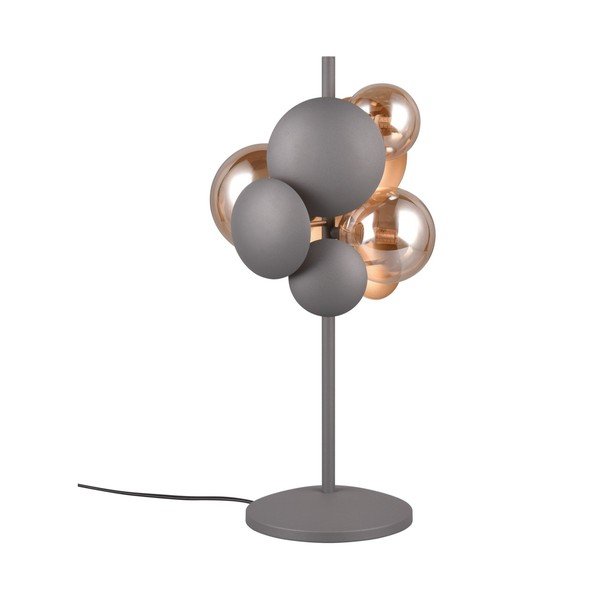 Siva/u zlatnoj boji stolna lampa sa staklenim sjenilom (visina 50 cm) Bubble – Trio Select