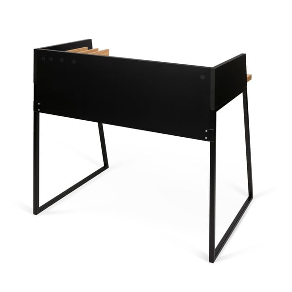 Crni stol s detaljima od hrastovog drveta TemaHome Volga-image-4