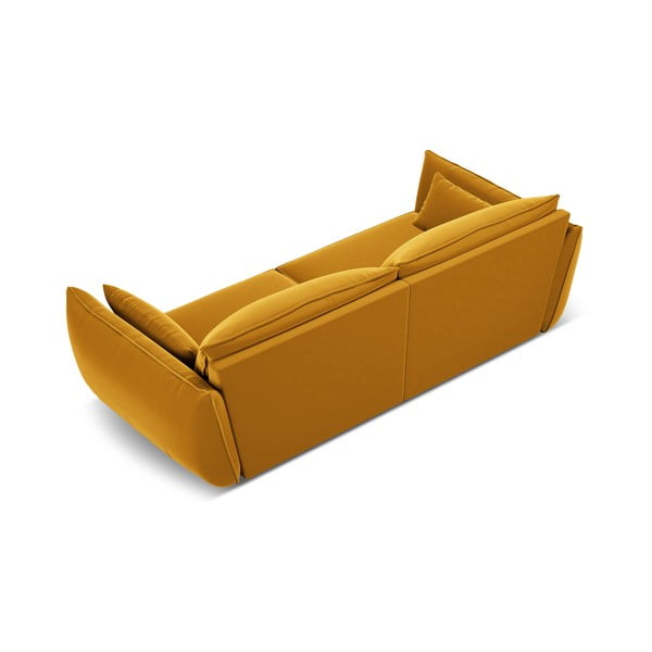 Senf žuta baršunasta sofa 208 cm Vanda – Mazzini Sofas-image-3