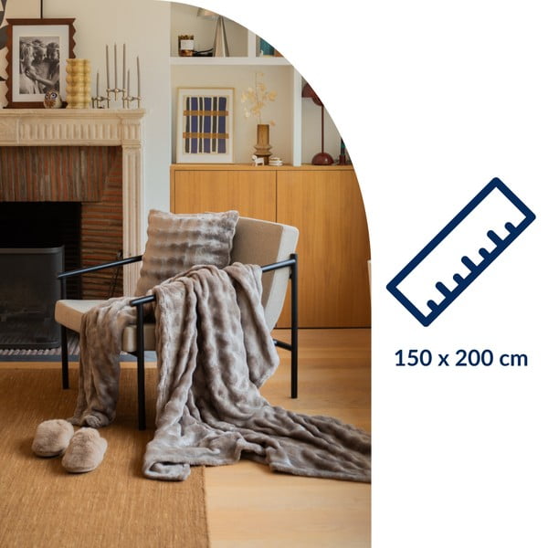 Smeđe-siva deka od mikropliša 150x200 cm Wave – Tiseco Home Studio-image-2
