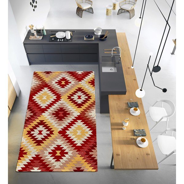 Crvena/žuta  periva staza 55x115 cm Avana Rosso – Floorita-image-1