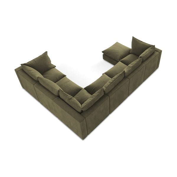 Kaki zelena kutna garnitura (s desnim kutom/u obliku slova "U") Manao – Makamii-image-3