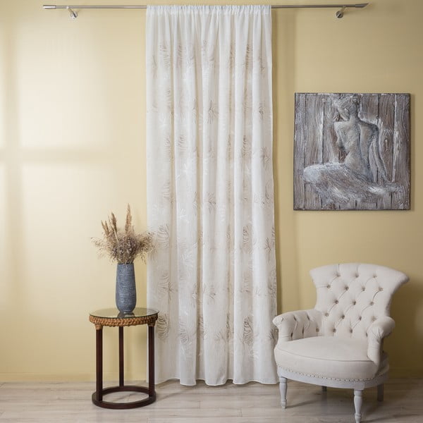 Bež prozirna zavjesa 140x260 cm Cybele – Mendola Fabrics-image-3