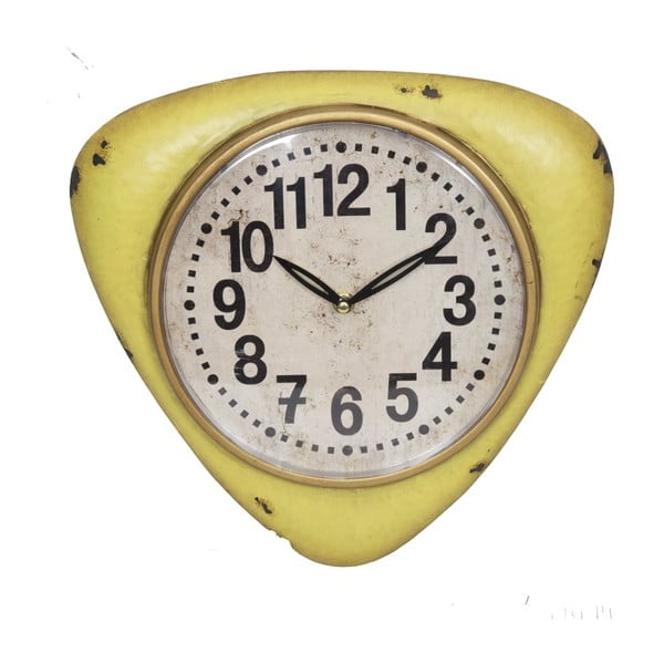 Žuti zidni sat Antic Line Vintage