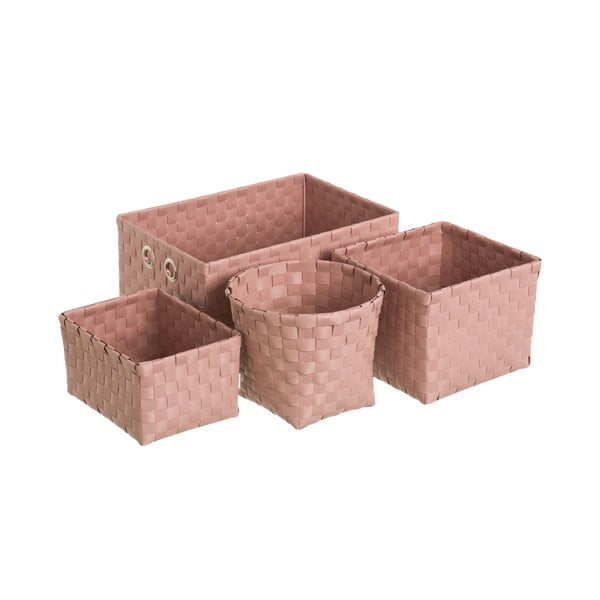 Set od 4 puderasto ružičaste košare za pohranu Unimasa