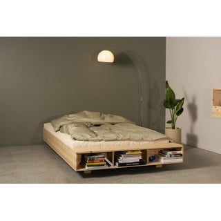 Bračni krevet od masivnog bora s podnicom 180x200 cm u prirodnoj boji Merge – Karup Design