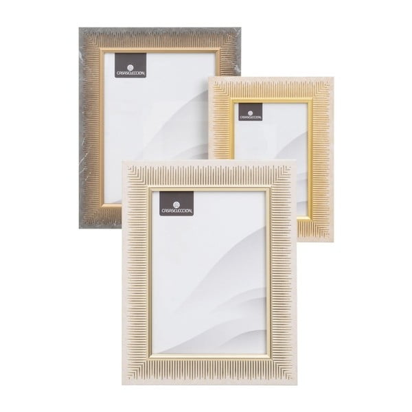Smeđi/u prirodnoj boji plastični stojeći/viseći okviri u setu 3 kom 19x24 cm – Casa Selección