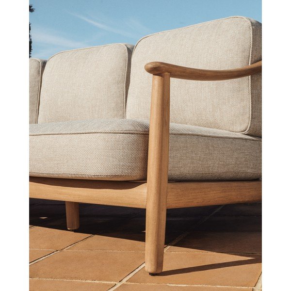 Bež/u prirodnoj boji podstavljena vrtna sofa Elunda – Kave Home-image-3