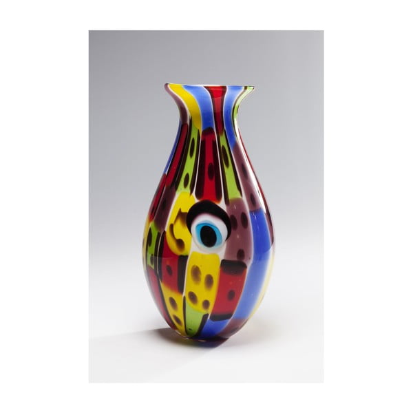 Staklena vaza Kare Design Face Colore, visina 36 cm