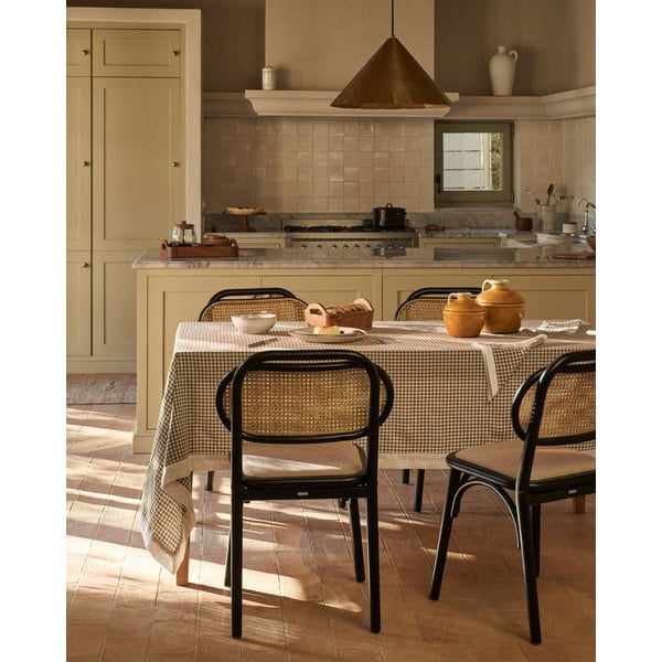 Crna/bež blagovaonska stolica Doriane – Kave Home-image-3