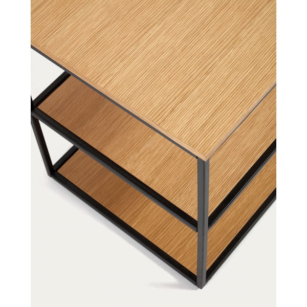 TV stol u crno-prirodnoj boji u dekoru hrasta 160x50 cm Yoana - Kave Home-image-2