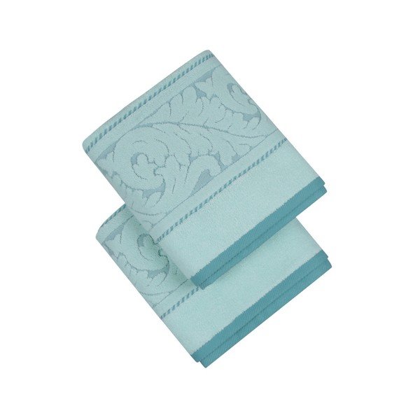 Set od 2 zelena pamučna ručnika boje mentola Sultan, 50 x 90 cm-image-1