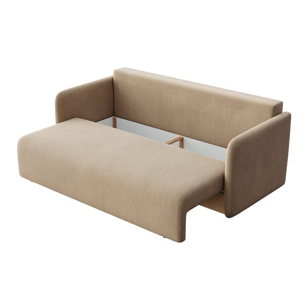 Svjetlo smeđa baršunasti sklopiva sofa 220 cm Chaum – Rodier-image-3