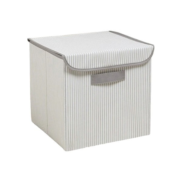 Siva tekstilna kutija za pohranu s poklopcem 30x30x30 cm – Mioli Decor