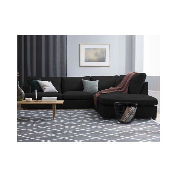 Crna kutna garnitura Windsor & Co Sofas Daphne, desni kut-image-3