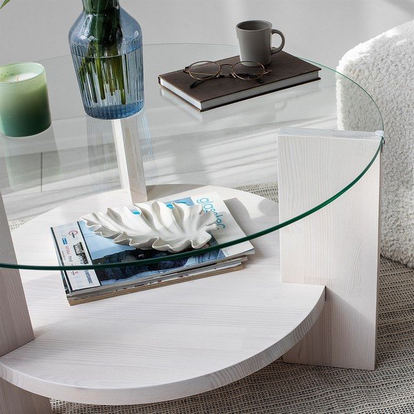 Bijeli okrugli stolić ø 75 cm Mondo - Neostill-image-3