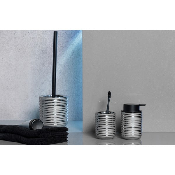 Keramička čašica za četkice za zube srebrne boje Vilalba - Wenko-image-4