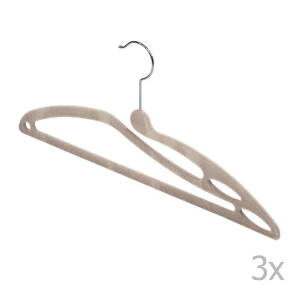 Set od 3 bež vješalice za Domopak Velvet majice-image-1