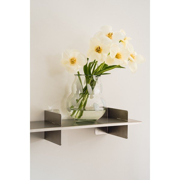 Bijela staklena ručno izrađena vaza (visina 22 cm) Dam – noo.ma-image-1