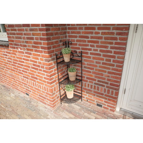 Crni metalni kutni sklopivi stalak za cvijeće Esschert Design-image-4