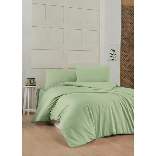 Svijetlo zelena pamučna posteljina za bračni krevet 200x200 cm – Mijolnir