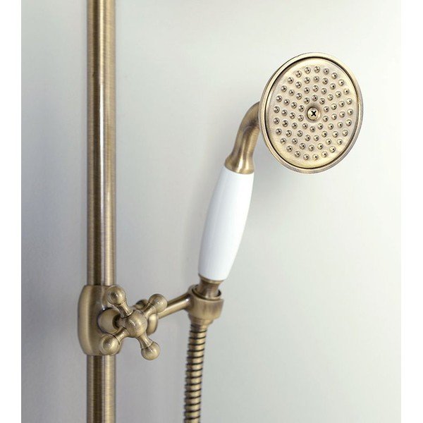 Mjedeni set za tuš kabinu u brončanoj boji s termostatskim ventilom s glavom za tuš/sa ručnim tušem 142 cm Antea – Sapho-image-3