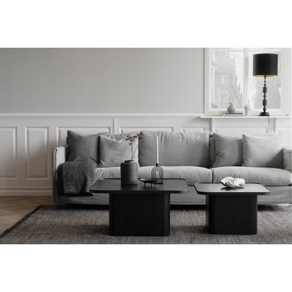 Crni stol od hrastovine Rowico Sullivan, 80 x 80 cm-image-2