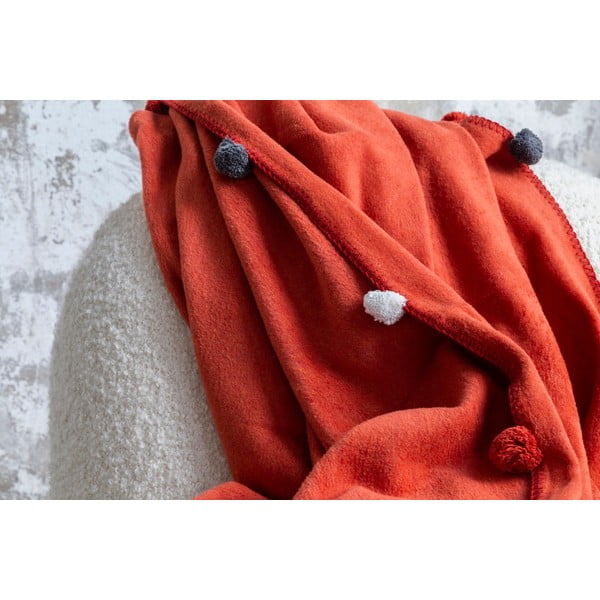 Ciglasti prekrivač od flisa 150x200 cm Pom Pom – Mijolnir-image-4