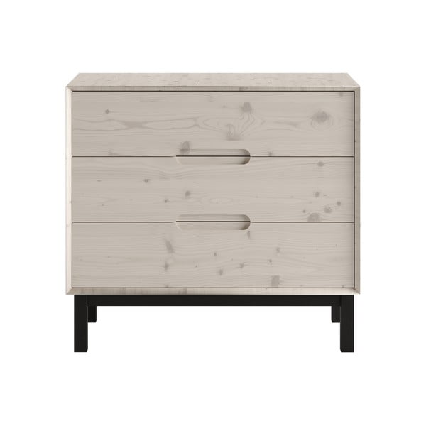 Bijela niska dječja komoda od masivnog bora 100x91 cm Country – Pinio