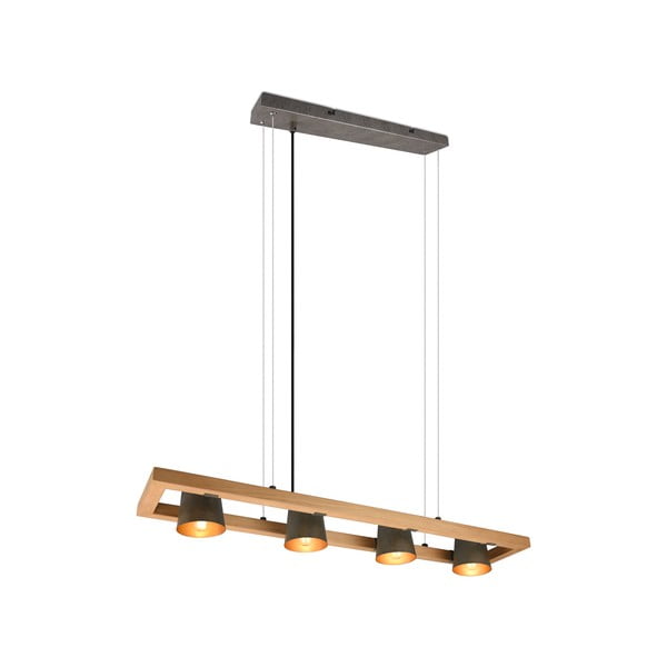 Siva/u prirodnoj boji viseća svjetiljka Bell – Trio-image-3