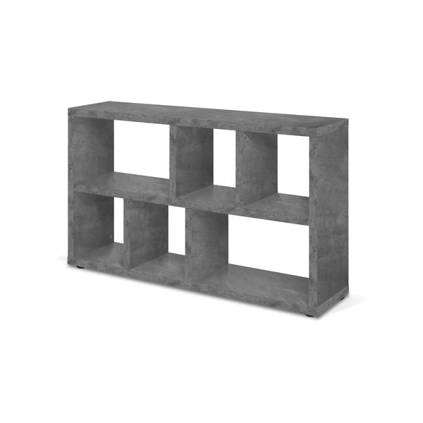 Siva biblioteka u betonskom dekoru 150x83 cm Berlin – TemaHome-image-3