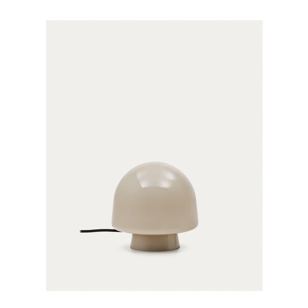 Stolna lampa sivo-bež sa staklenim sjenilom (visina 20 cm) Reig – Kave Home-image-3