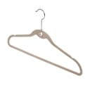 Set s 3 bež vješalice s urezima i šipkom za hlače Domopak Velvet