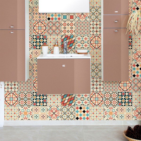 Set od 24 zidne naljepnice Ambiance Azulejos Sofiana, 15 x 15 cm-image-3