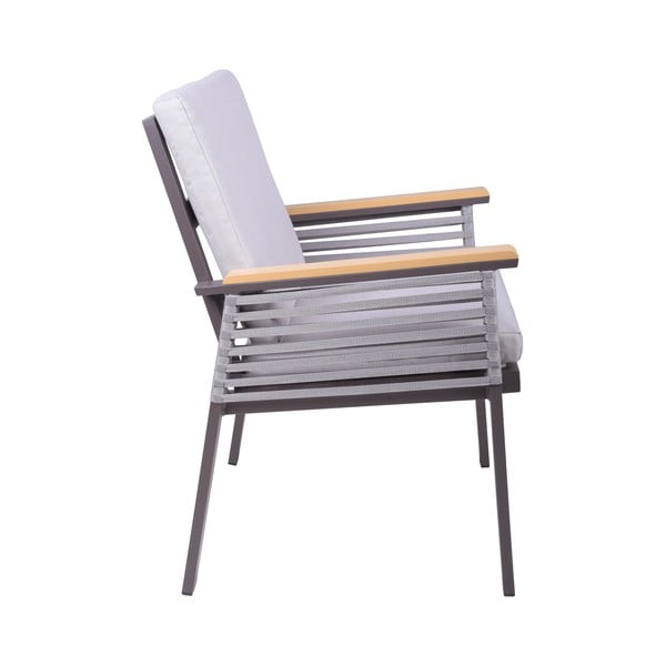 Svijetlo siva metalna vrtna fotelja Denia – Garden Pleasure-image-1