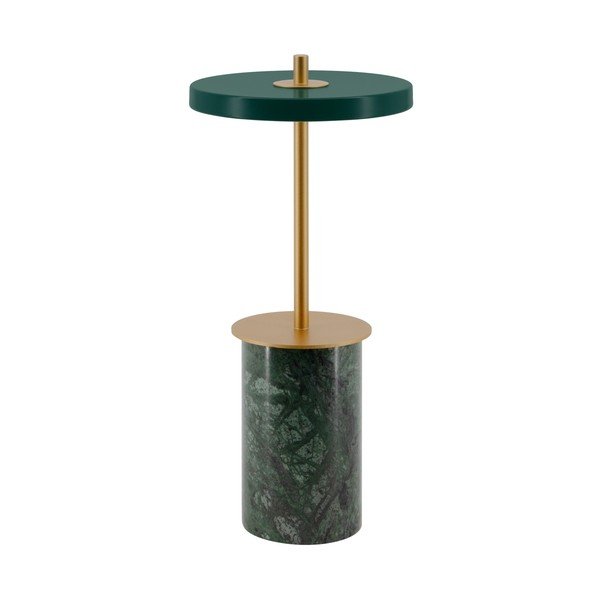 Zelena mramorna LED stolna lampa s mogućnosti zatamnjivanja s metalnim sjenilom (visina 25,5 cm) Asteria Move Mini – UMAGE